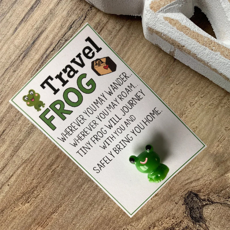 TRAVEL FROG mini adorable froggy Greeting Cards