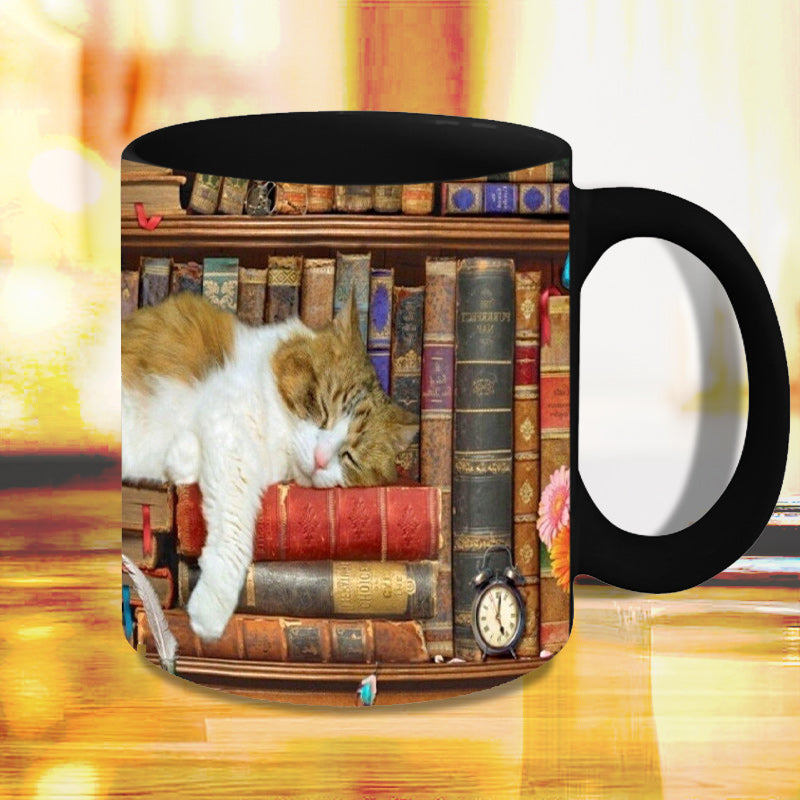 Bookshelf Cat Mug