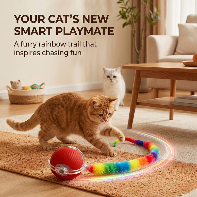 Colorful Caterpillar Cat Teaser Ball
