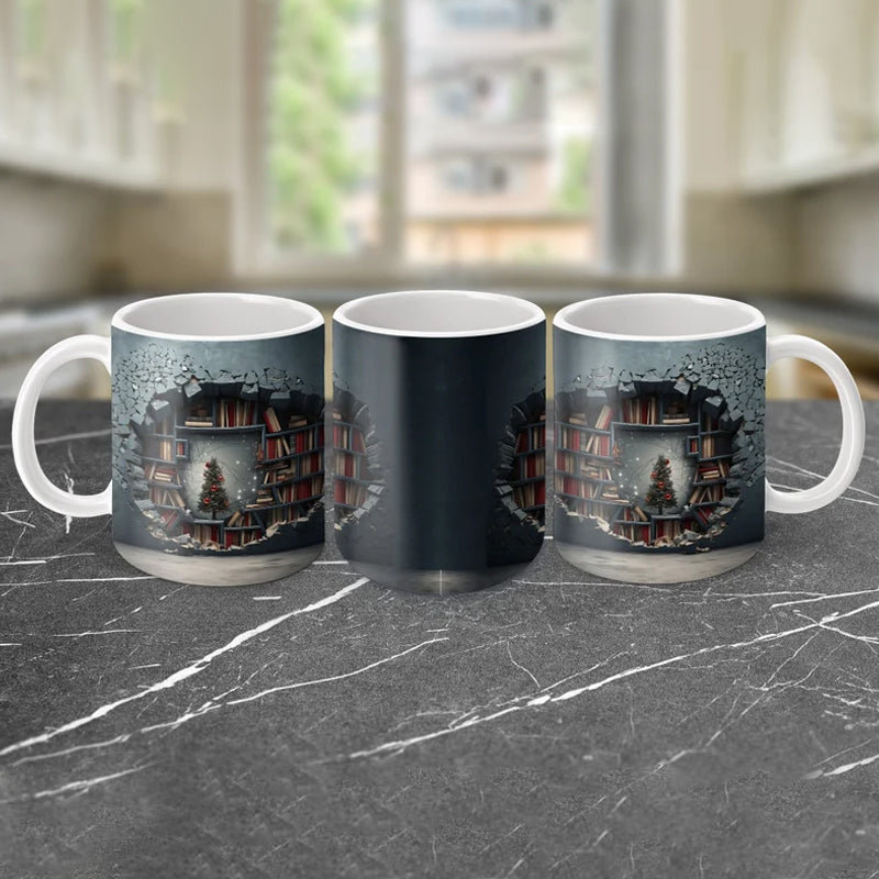 3D Bookshelf Coffee Mug