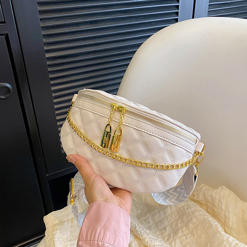 Versatile diamond plaid chest bag