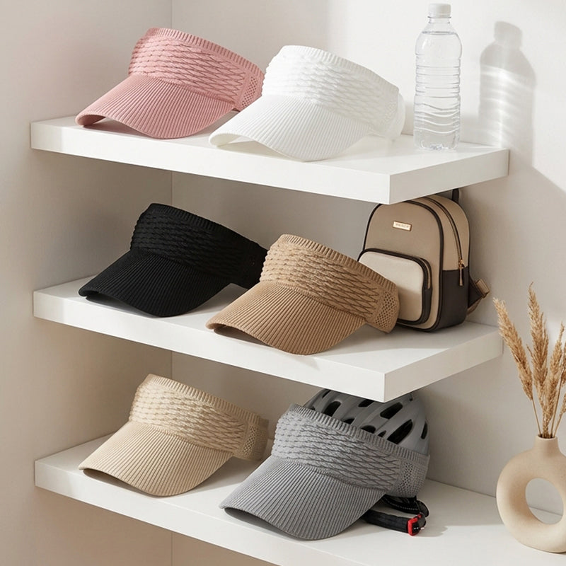 Women's Wide Brim Open-Top Sun Visor Hat