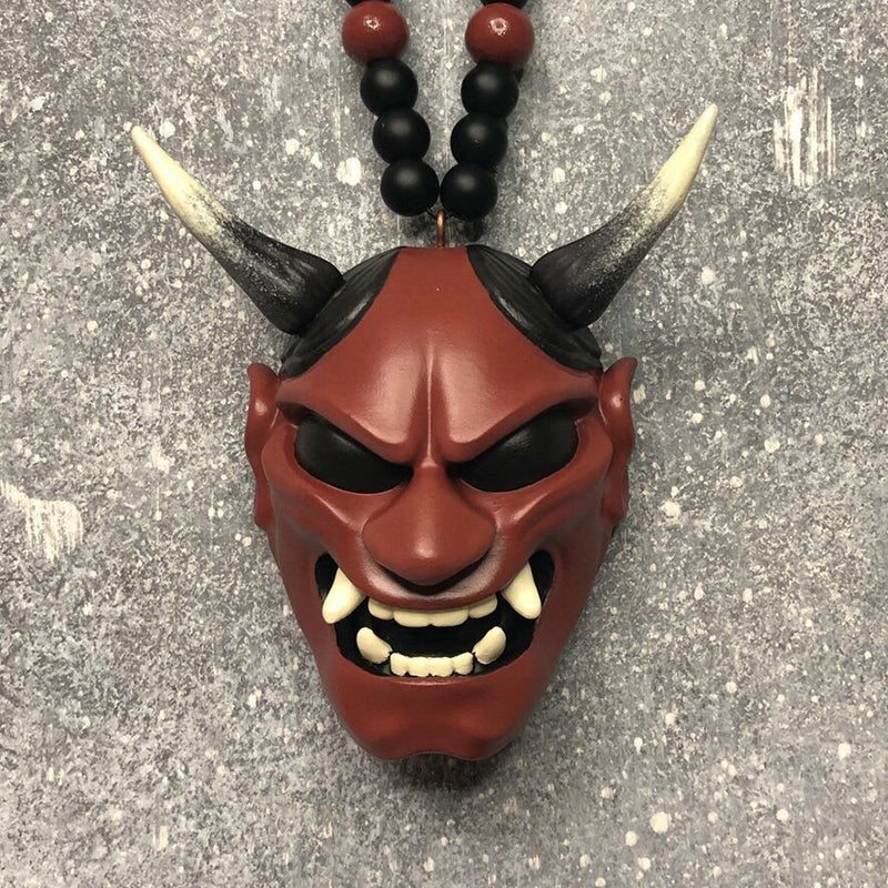 Japanese Oni Mask Car Rear View Mirror Ornament