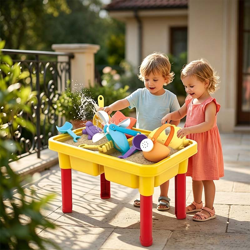 Kids Indoor & Outdoor Beach Water Table Playset – 15-Piece Set