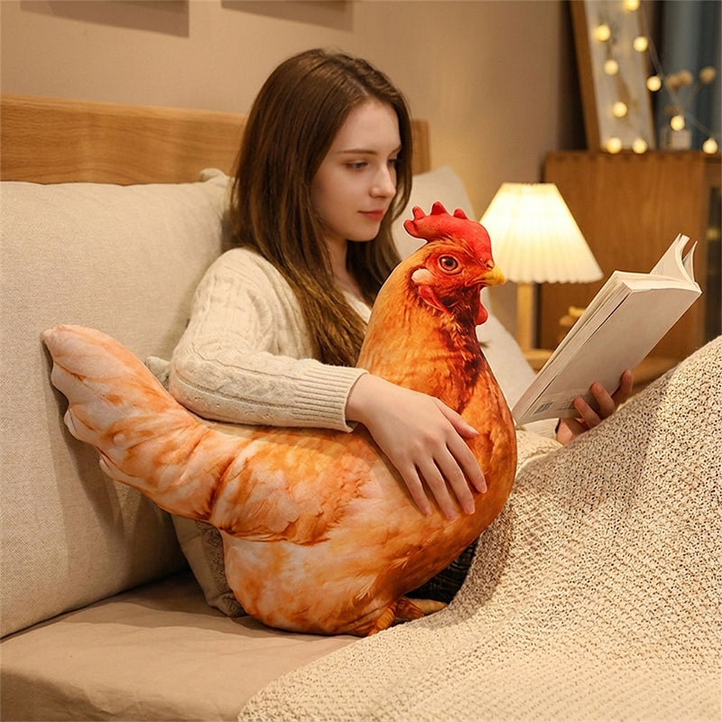 Chicken-Shaped Plush Pillow