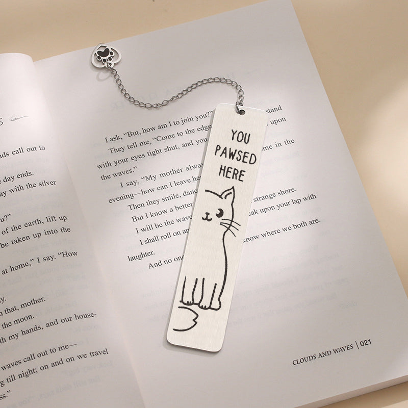 Stainless Steel Kitten Bookmark