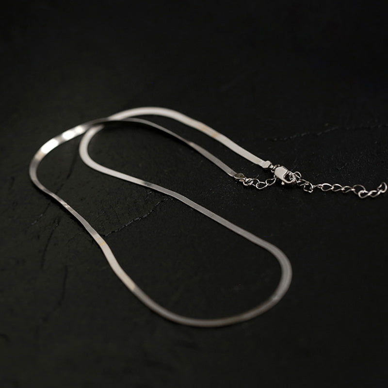 HERRINGBONE CHAIN GOLD CHOKER NECKLACE