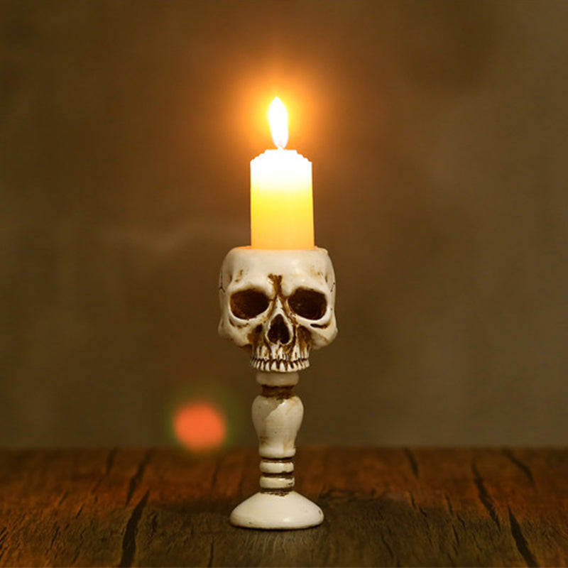 Cubic Skull Pillar Candle Holder