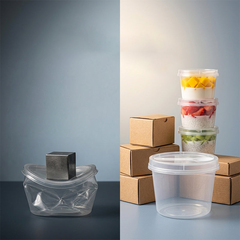 Clear Dessert Cups with Lids & Spoons