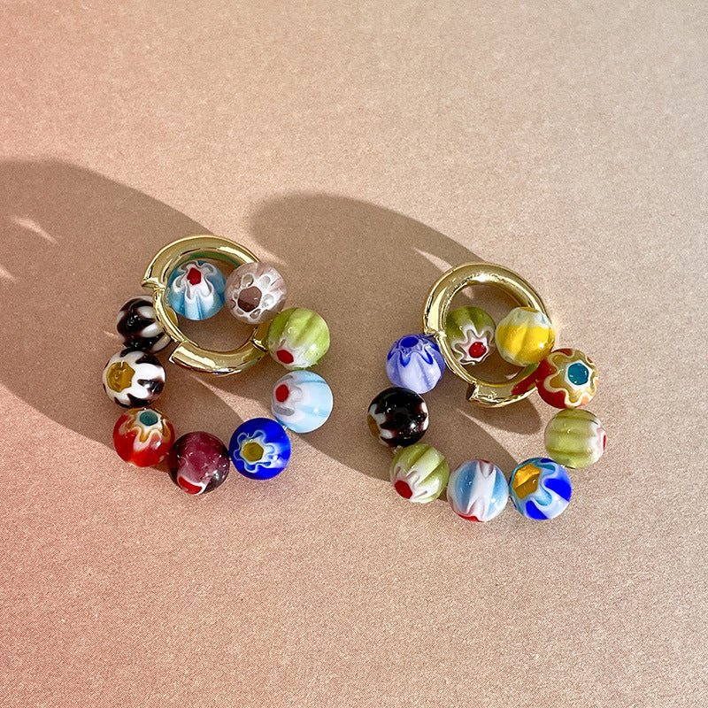 Bohemian Colorful Lucite Beads Earrings