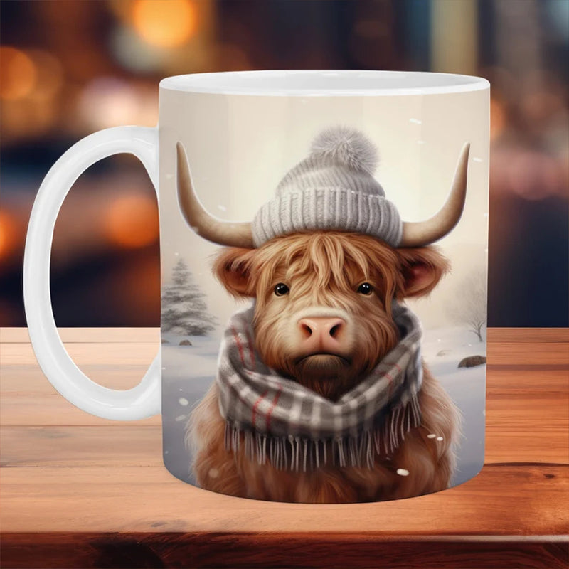 Highland Cow Ceramic Coffee Mug