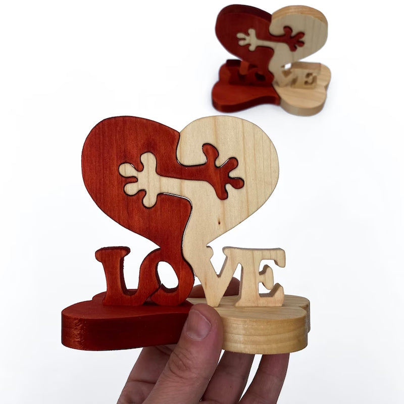 Wooden Heart of Love Ornament