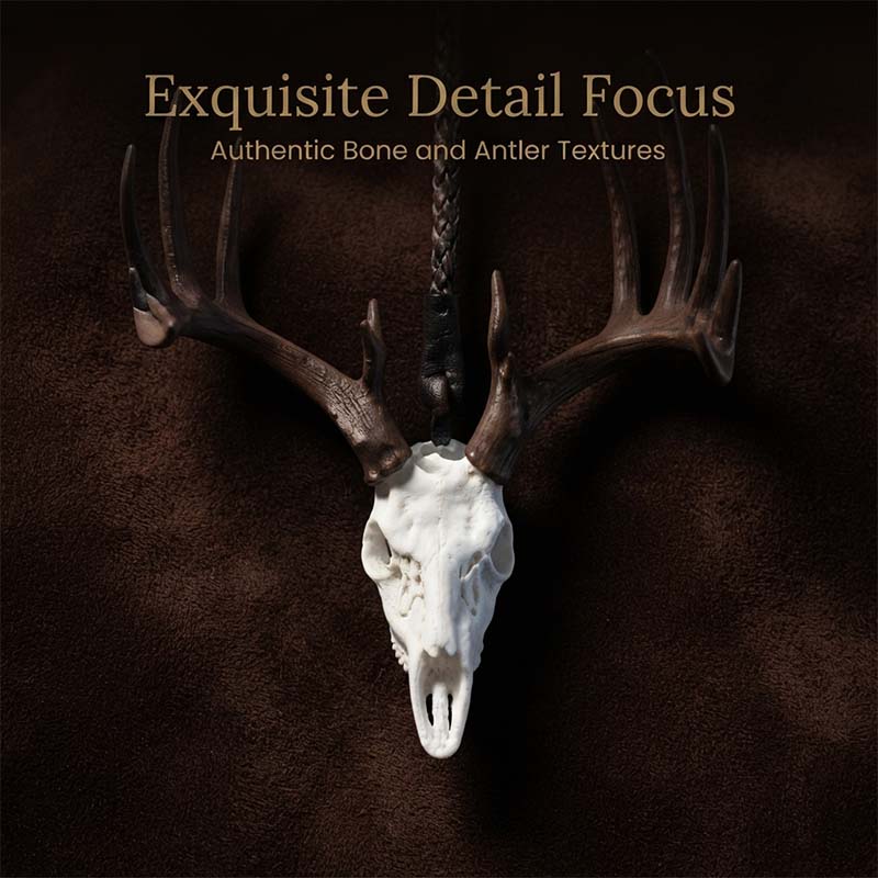 Whitetail Deer Skull Rearview Mirror Hanger