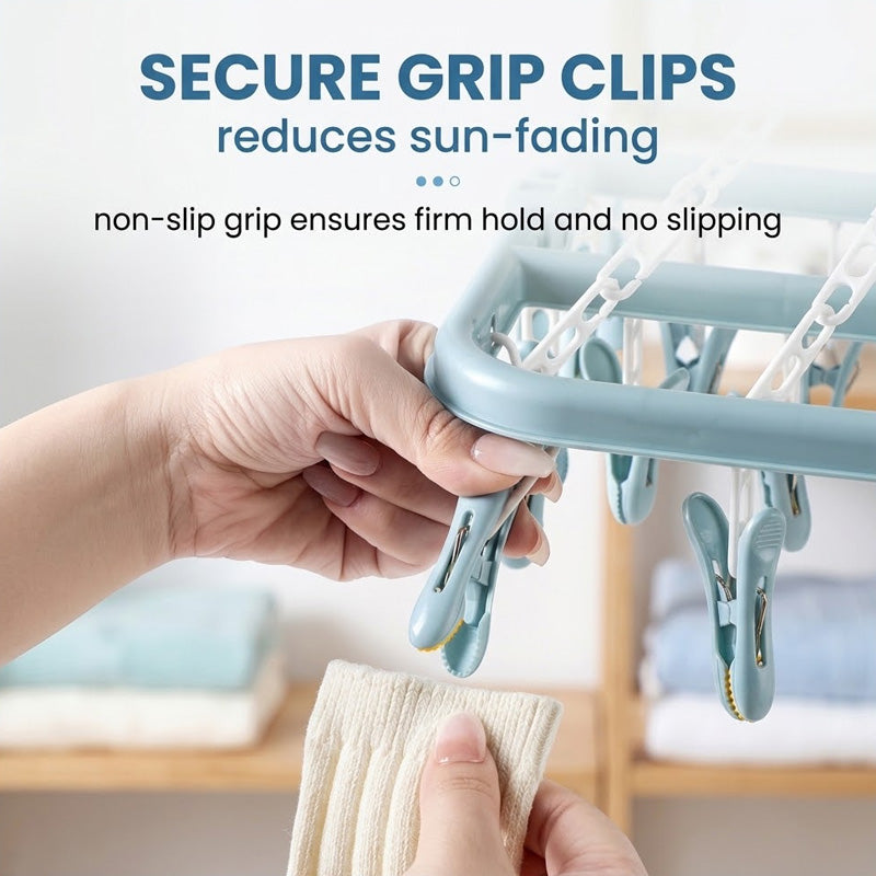 Windproof 32-Clip Drying Rack