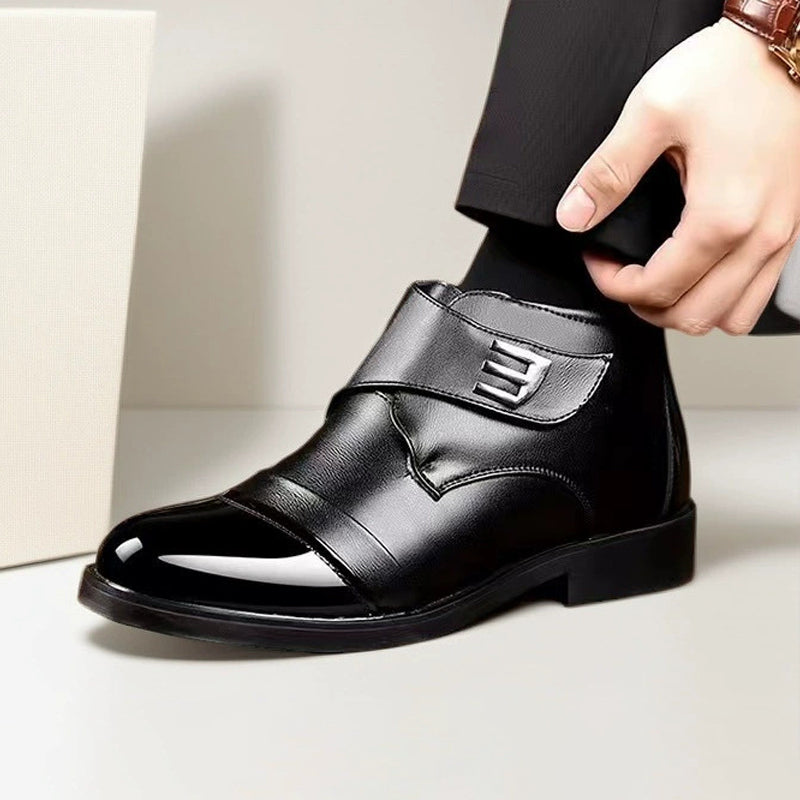 Men's Winter Leather Shoes Plush Warm Comfortable