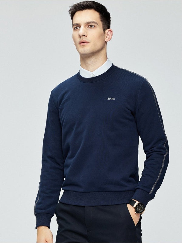 Contrast Embroidered Crew Neck Pullover Top