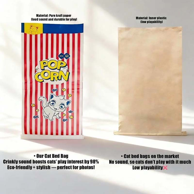 Popcorn Kraft Paper Hide-and-Seek Pet Play Bag