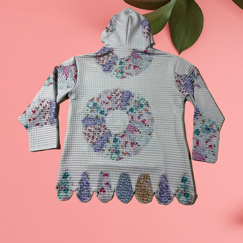 Women's Fashion Waffle print hoodie
