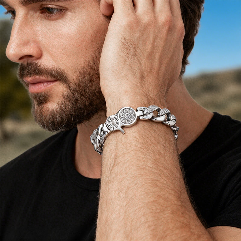 Vintage Rotatable Wide-Band Bracelet