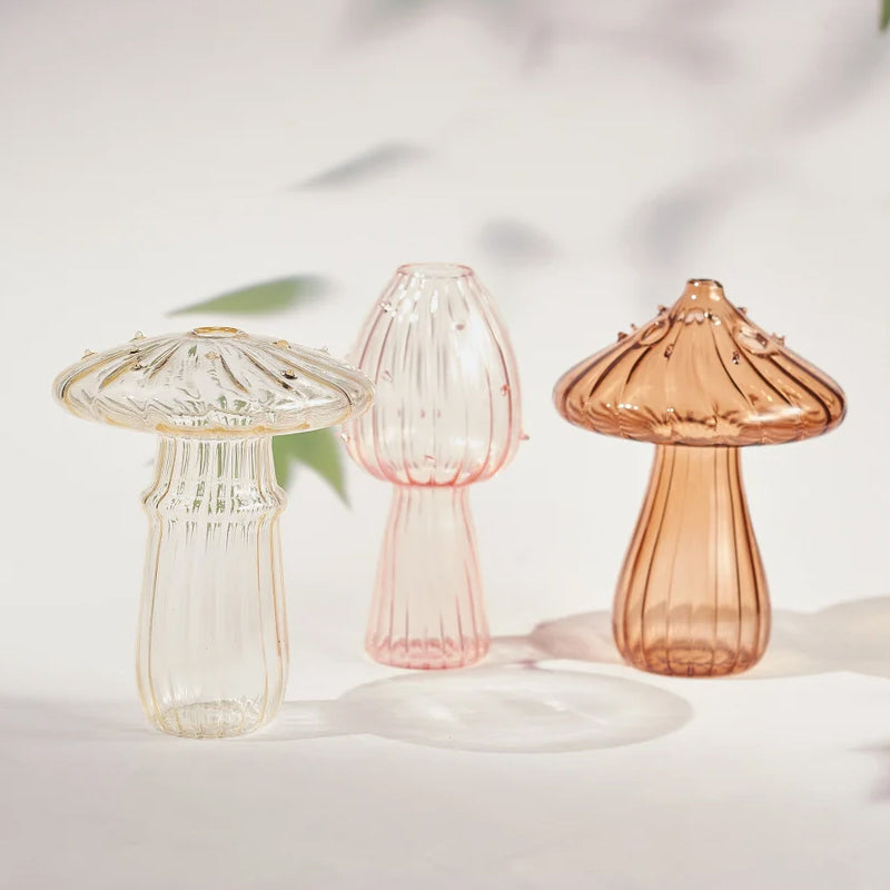 Handmade Glass Mushroom Bud Vase