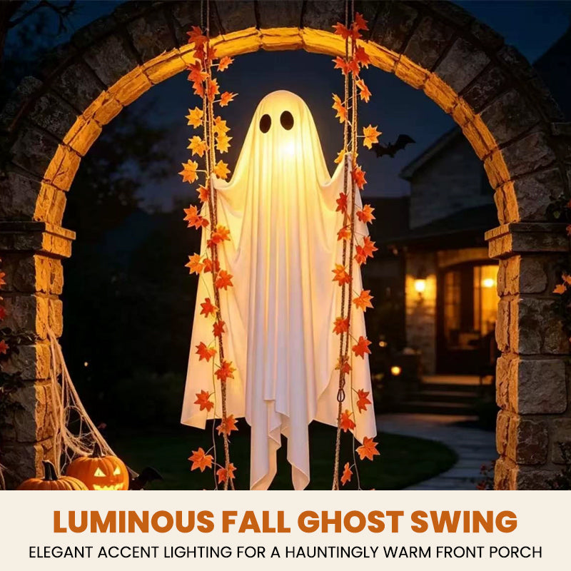 LED Light-Up Swinging Ghost Halloween Decoration