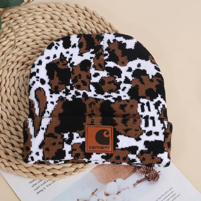 Cow pattern beanie