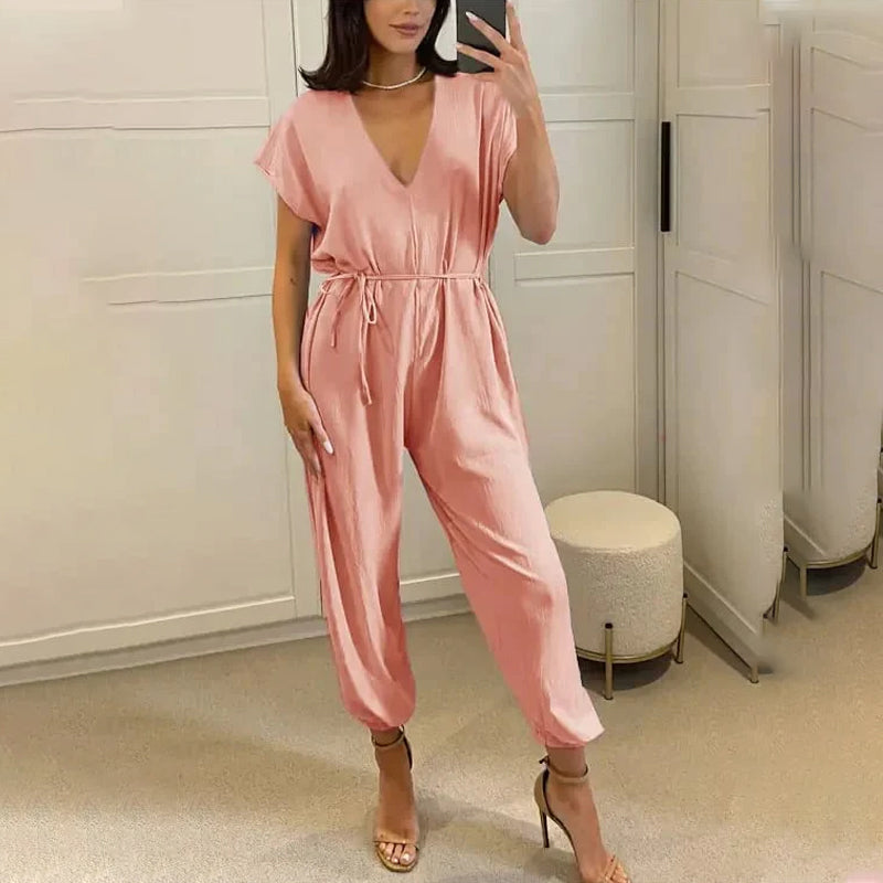 HAREM BELTED JUMPSUIT