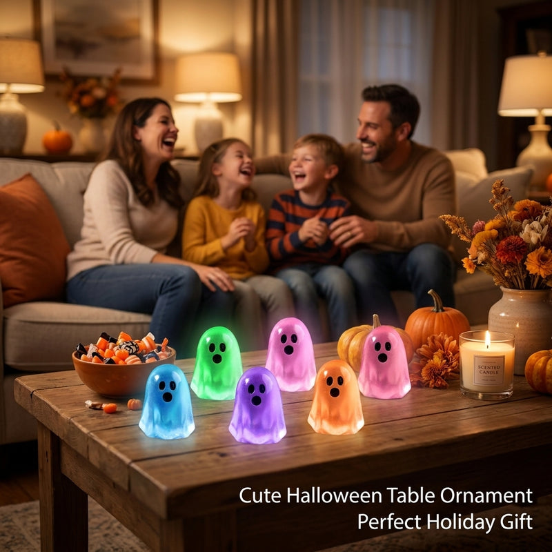 Glow In Dark Cute Ghost Resin Bead Set