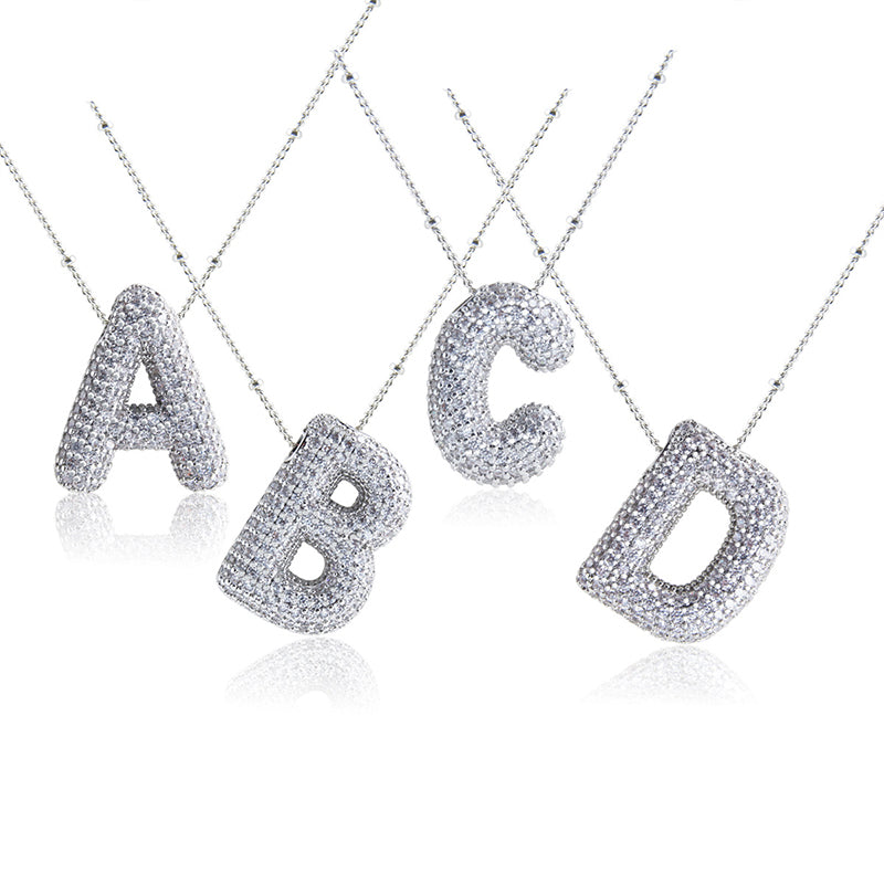 Alphabet Diamond Pendant Necklace