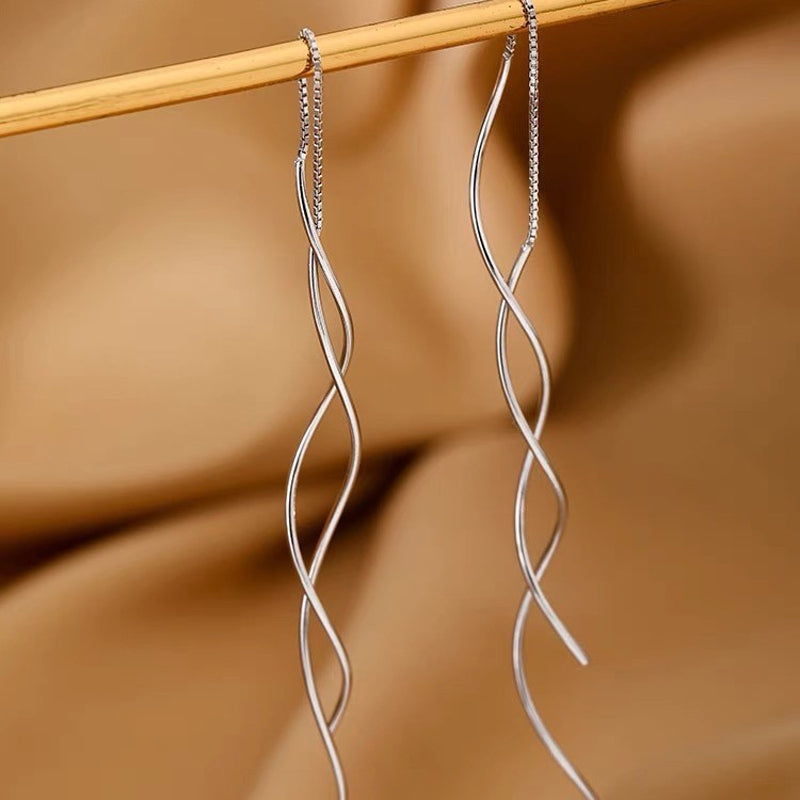 Double Wave Threader Earrings