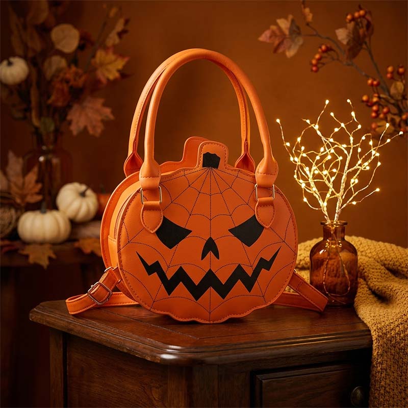 Halloween Pumpkin Color-Block Shoulder Bag