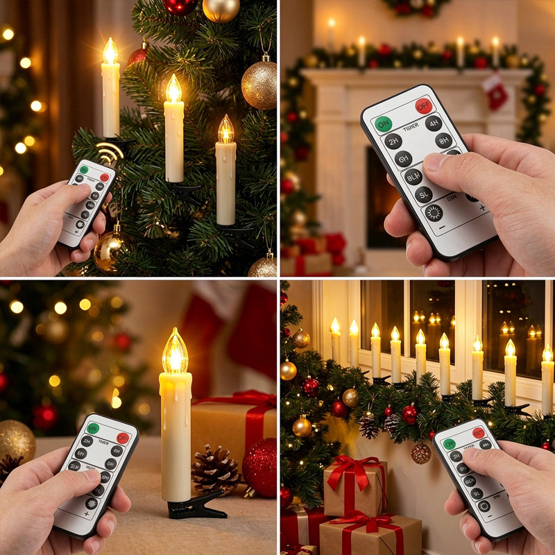 LED Flameless Christmas Candle Lights with Remote Control