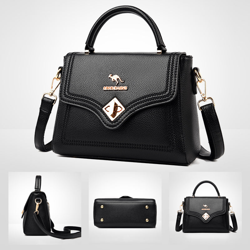 Classic Tote For Commuting Outing Minimalist Small Leather Handbag