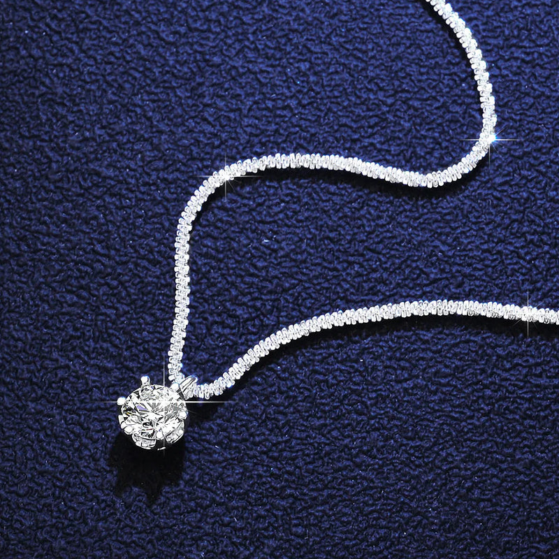 Six Prong Moissanite Necklace
