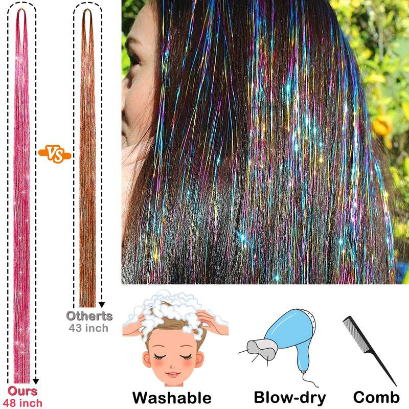 Colorful gold hair extension set