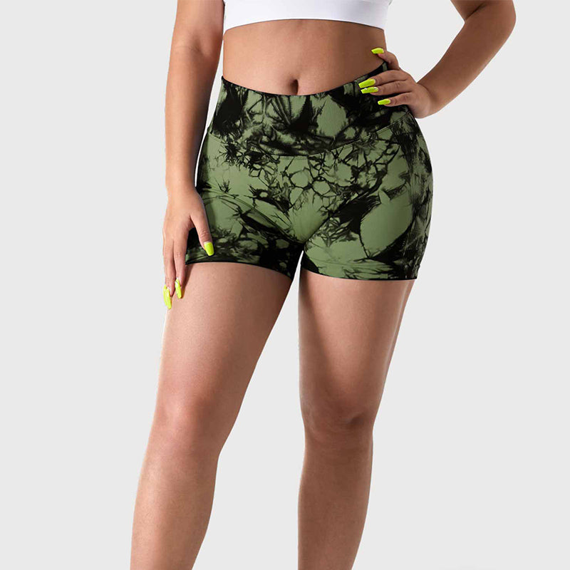Professional Tie Dye Seamless Yoga Shorts