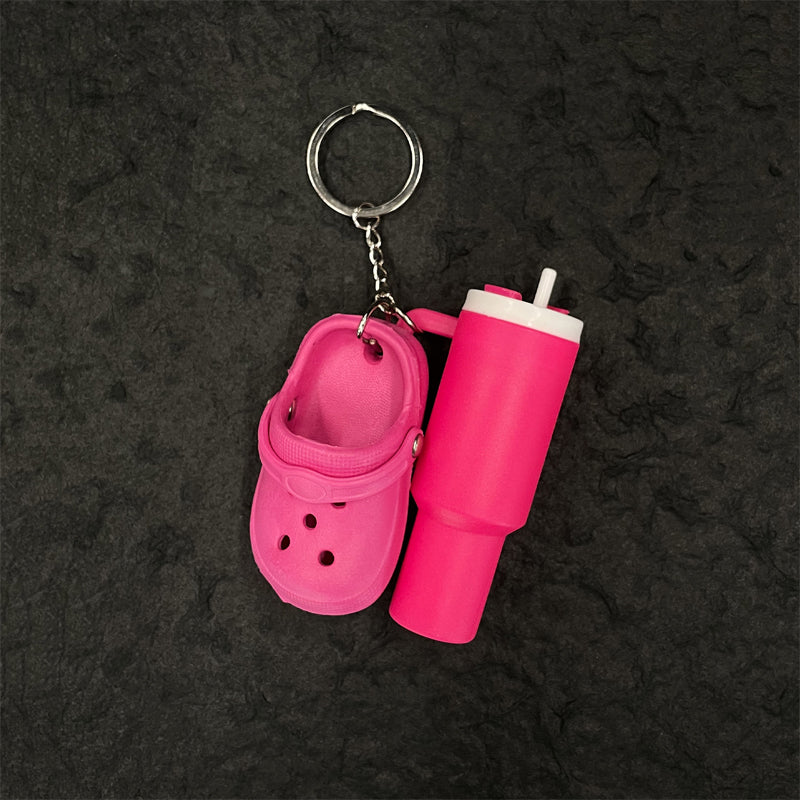 Ice Cup+Hole Shoe Keychain