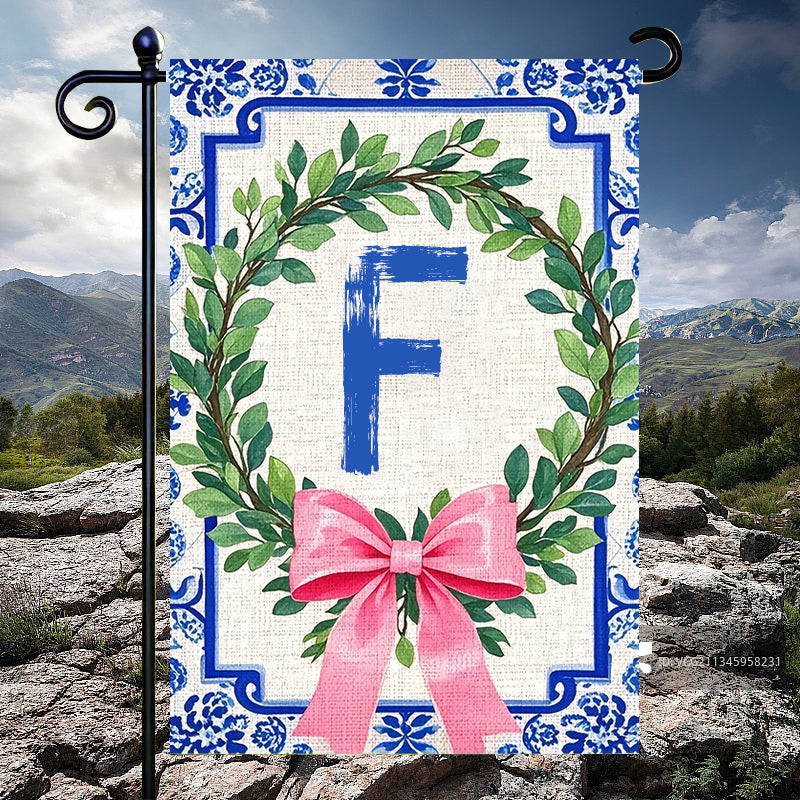 Letter Floral Garden Flag