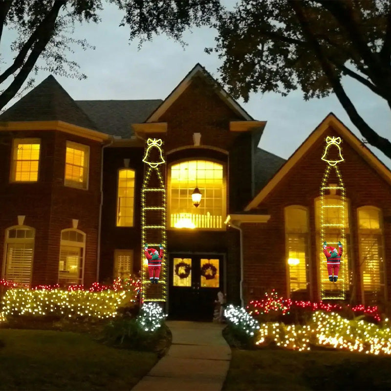 Christmas Ladder Decoration Lights With Santa Claus