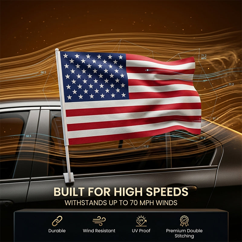 American Patriot Car Flag & Hood Cover Set