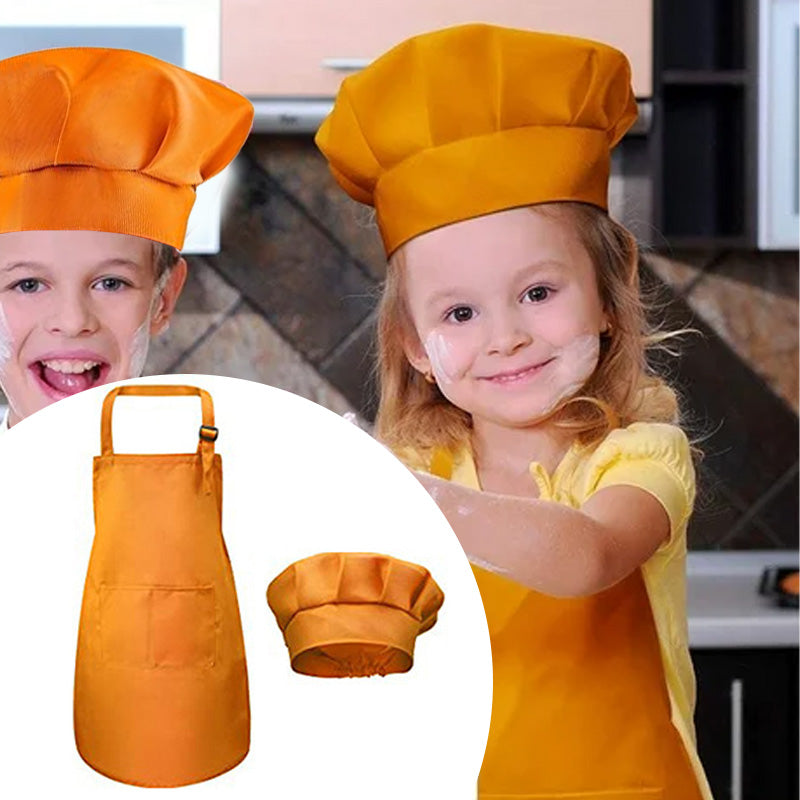 Kid Apron and Chef Hat Set