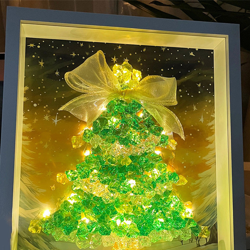DIY Christmas tree crystal photo frame
