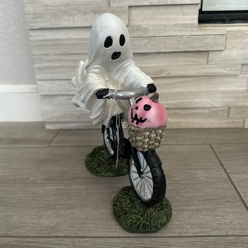 Cute Ghost Biker Figurine