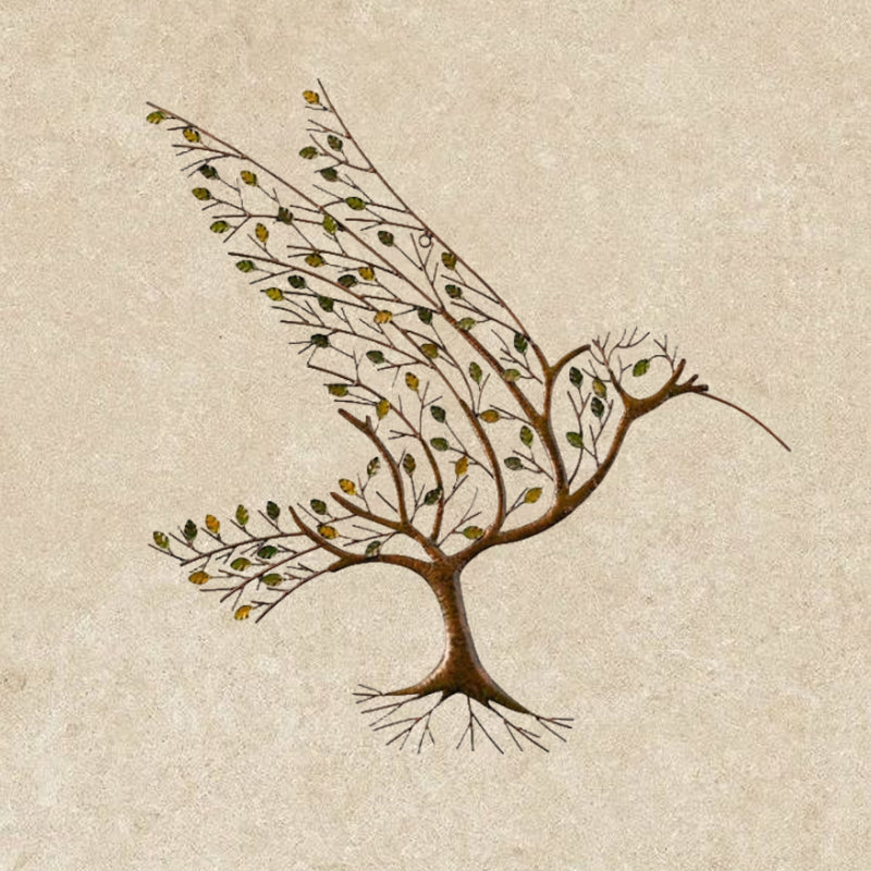 Hummingbird & Twig Metal Wall Decor