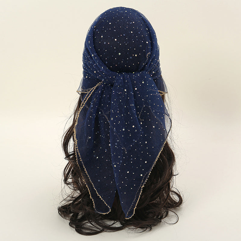 Hot rhinestone square scarf