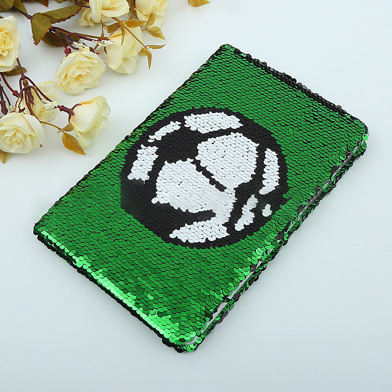 Football Sequin Diary Notebook Journal