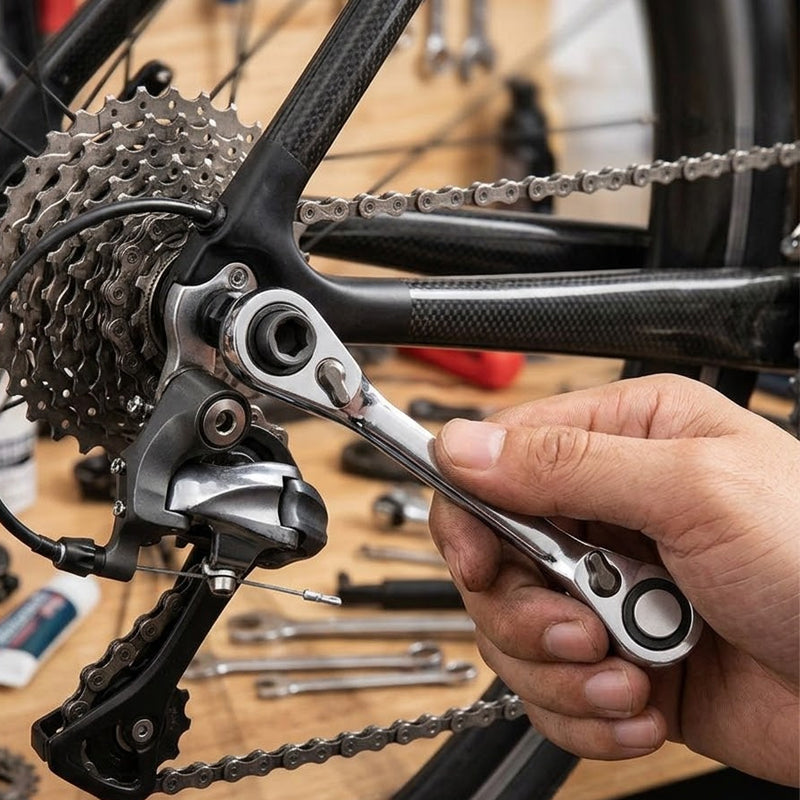 Double-ended mini ratchet wrench