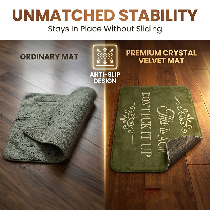 American-Style Retro Crystal Velvet Floor Mat