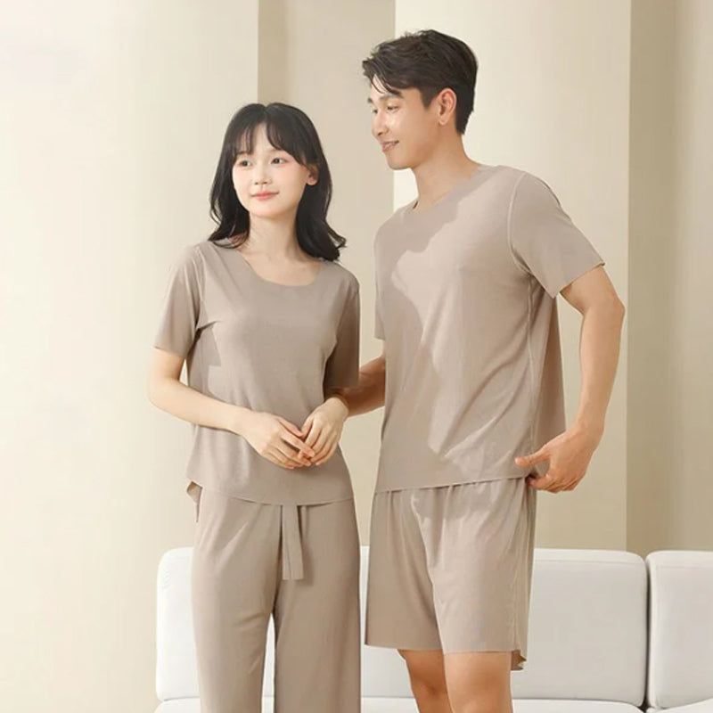 Soft Comfortable Ice Silk Short Sleeve