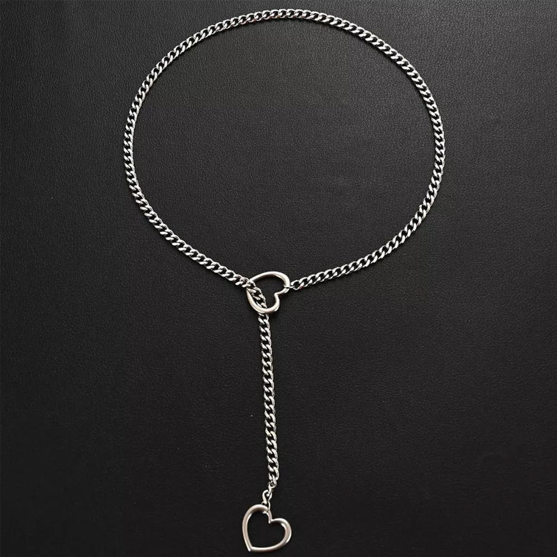 Heart Pendant Slip Chain Necklace